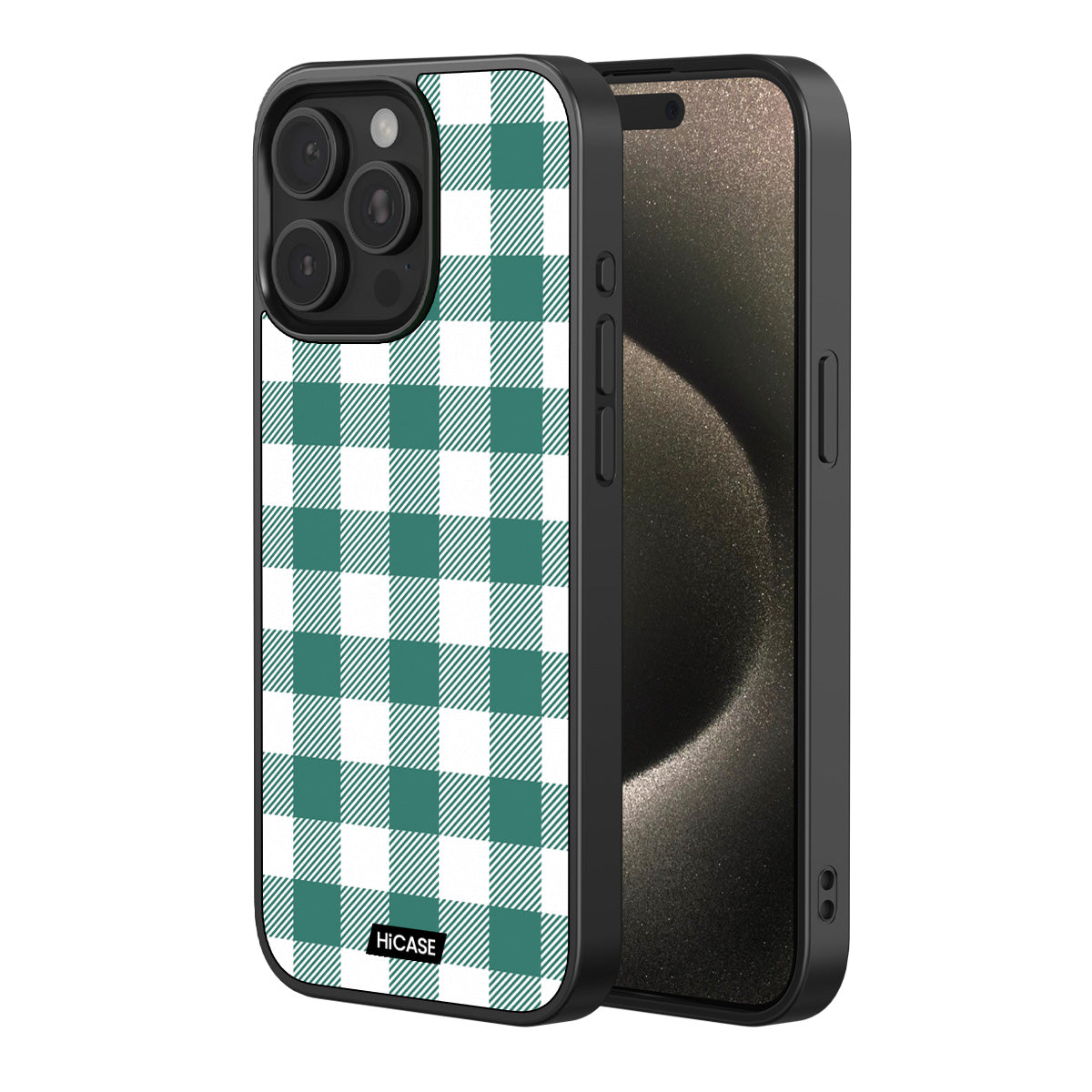 Green Checkered Chic iPhoneCase