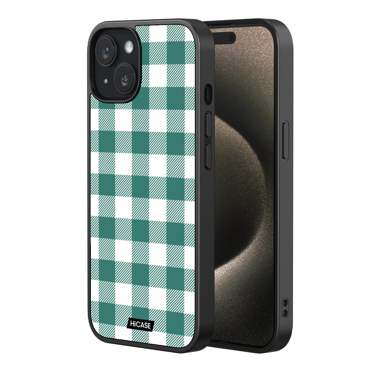 Green Checkered Chic iPhone 13 Case